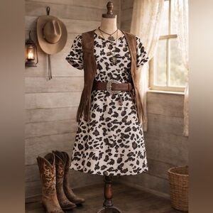 Brunette The Label Animal Print T-Shirt Dress